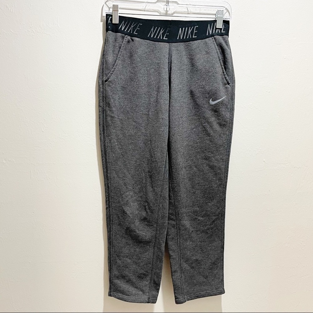 NIKE DRI-FIT LOGO WAISTBAND TERRY TRAINING CAPRIS